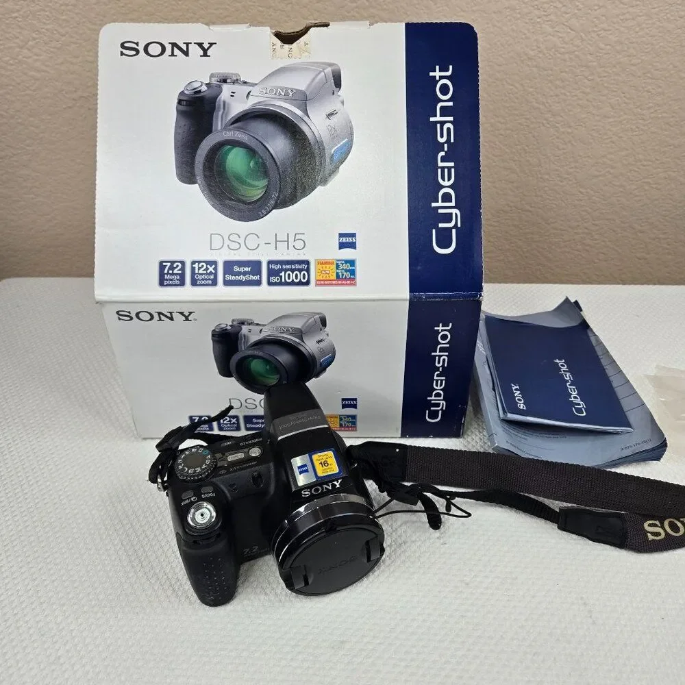Sony Cybershot DSC-H5 7.2mp Digital Camera 12x Optical Image Stabilization Zoom